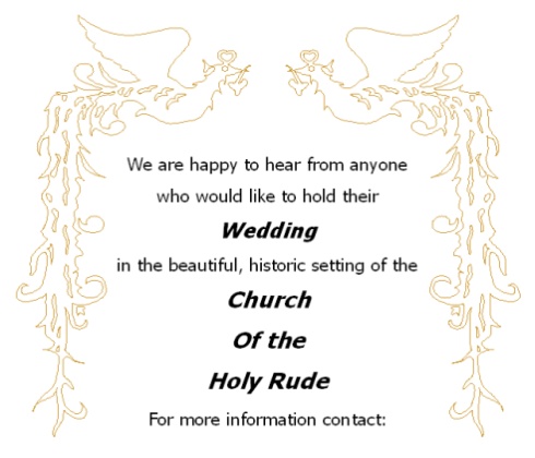 weddings at Holy Rude